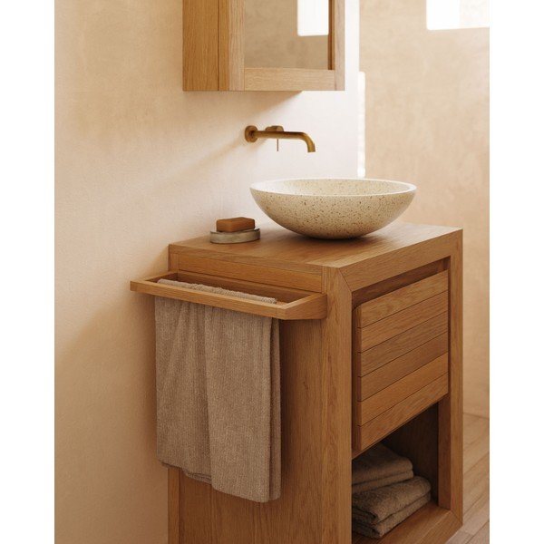 Drevený držiak na uteráky v prírodnej farbe Vedel – Kave Home-image-2