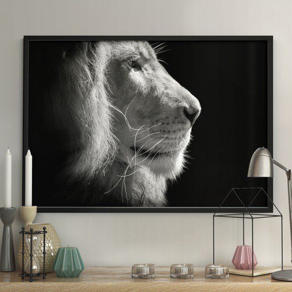 Čierno-biely plagát DecoKing Lion King, 100 x 70 cm-image-1