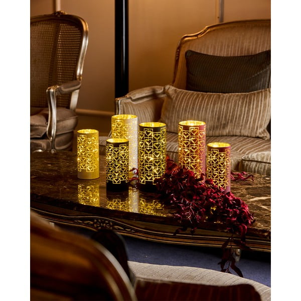 Vínovočervená svetelná dekorácia ø 7 cm Frida – Sirius-image-1