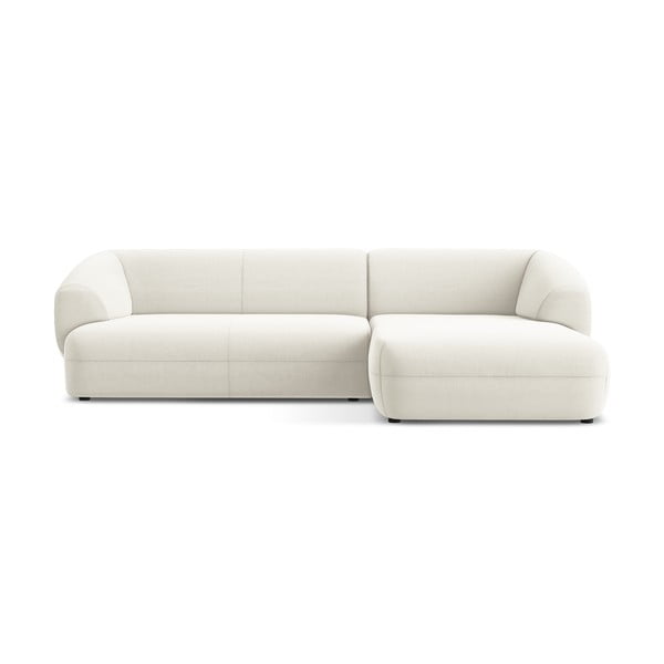 Biela zamatová rohová pohovka (pravý roh) Moana – Makamii