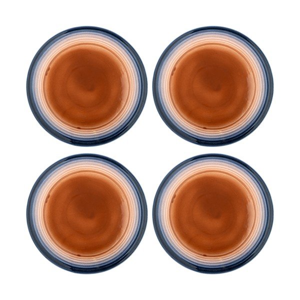 Modré/oranžové kameninové taniere v súprave 4 ks ø 27 cm Tatum – Bloomingville