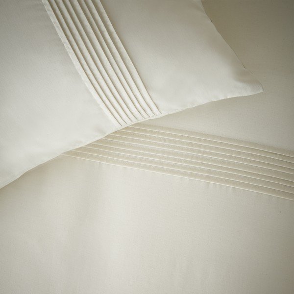 Krémovobiele obliečky na jednolôžko 135x200 cm Pintuck Easy Iron Percale – Catherine Lansfield-image-3