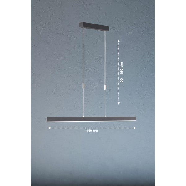 Čierne LED stmievateľné závesné svietidlo Straight – Fischer & Honsel-image-4