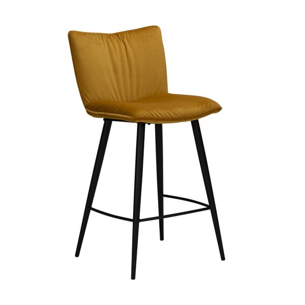 Žltá zamatová barová stolička DAN-FORM Denmark Join, výška 103 cm
