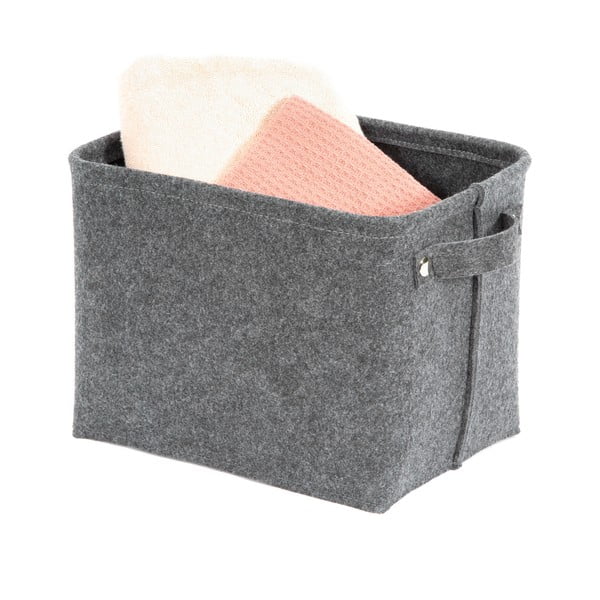 Sivý plstený úložný košík Compactor Felt Basket, 29 x 24 cm-image-1