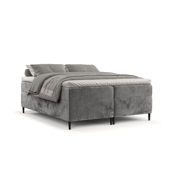 Tmavosivá boxspring posteľ s úložným priestorom 180x200 cm Araya – Maison de Rêve-image-2