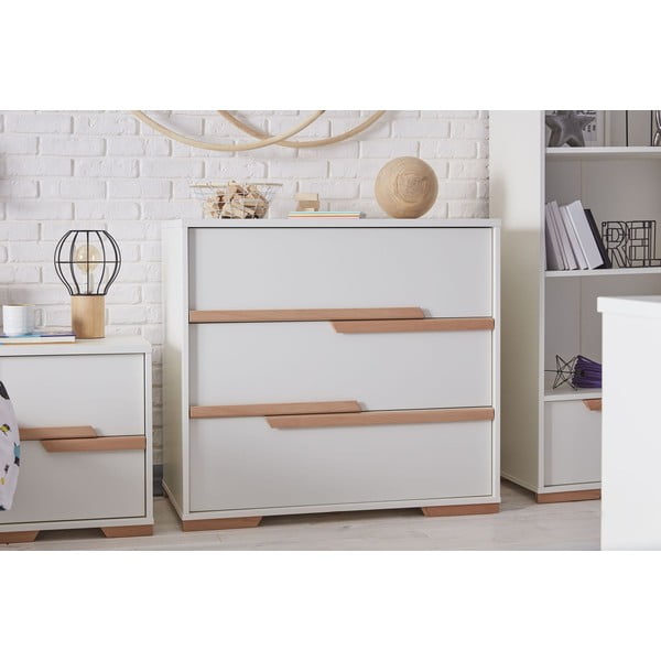 Biela detská komoda so zásuvkami Pinio Snap-image-1