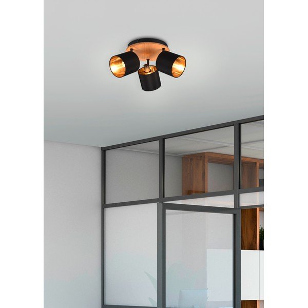 Bodové svietidlo v čierno-prírodnej farbe ø 12 cm Tommy – Reality-image-1