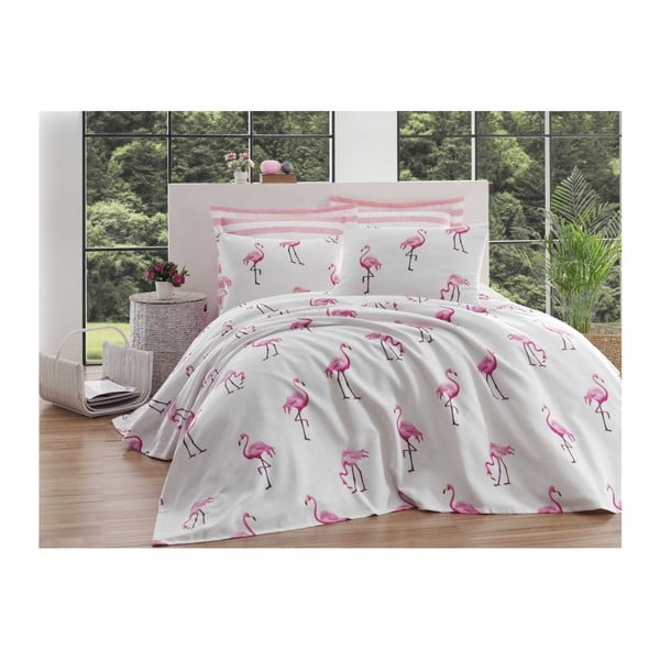 Bavlnená ľahká prikrývka cez posteľ na jednolôžko Single Pique Tara, 160 × 235 cm