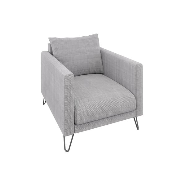 Svetlosivé ženilkové kreslo Freya – Ropez