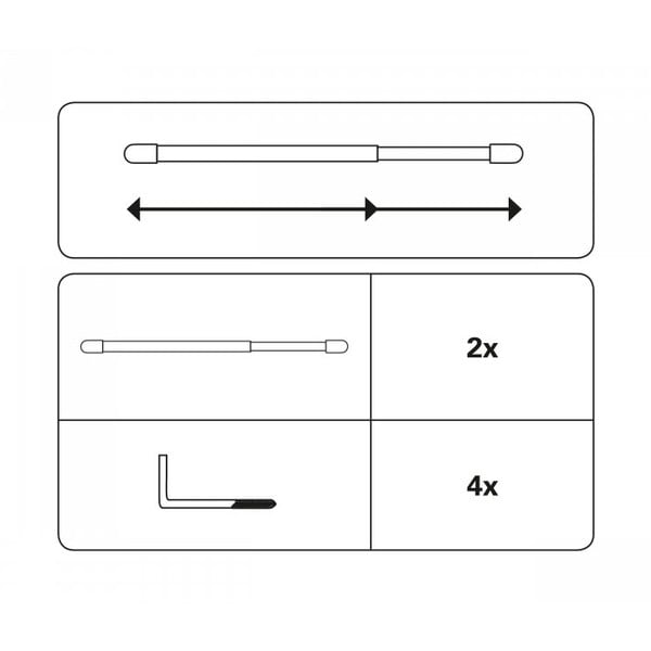 Kovová roztiahnuteľná vitrážna tyč 50 - 70 cm - SP TREND-image-1