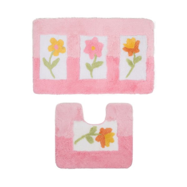 Sada 2 kúpeľňových predložiek Confetti Anjelik Pink, 50 × 60 cm