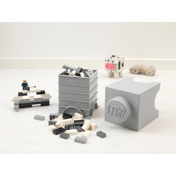 Detský sivý úložný box LEGO® Cuboid-image-1