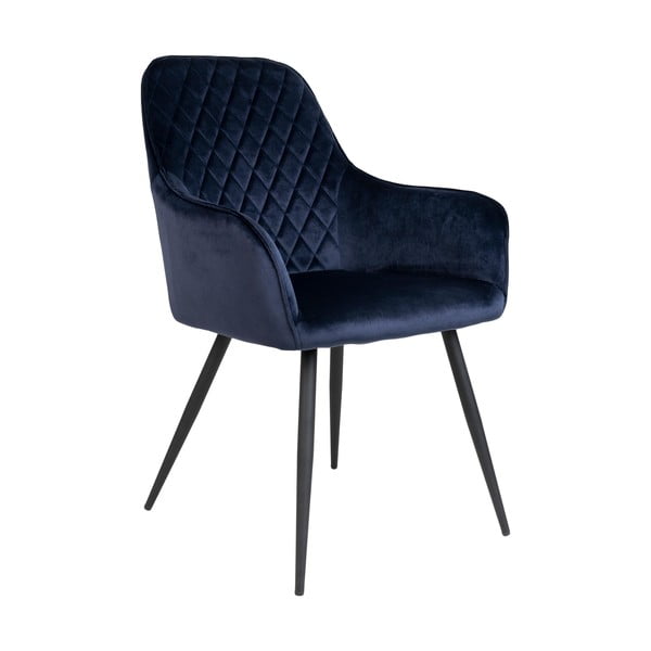 Modré zamatové jedálenské stoličky v súprave 2 ks Harbo - House Nordic