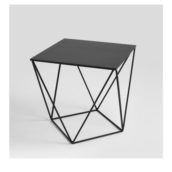 Čierny odkladací stolík Custom Form Daryl, 60 × 60 cm