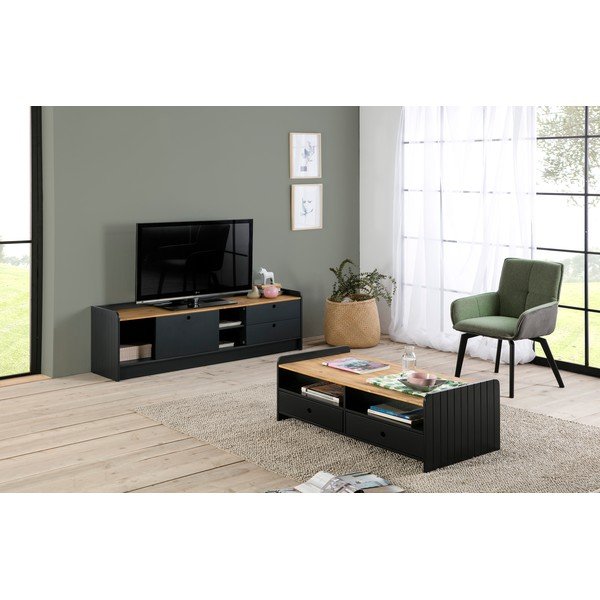 Sivý konferenčný stolík s doskou z borovicového dreva Marckeric Monte-image-4