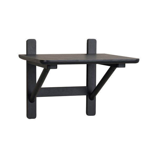 Čierny nočný stolík v dekore duba s poličkami Camrose - Rowico-image-2