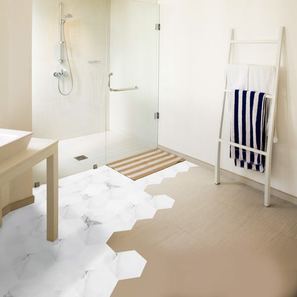 Sada 10 samolepiek na podlahu Ambiance Hexagon-image-2