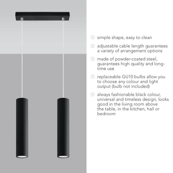 Čierne kovové závesné svietidlo Castro – Sollux-image-4