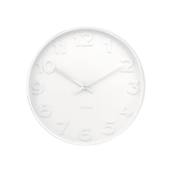 Biele hodiny Karlsson Dentist, Ø 51 cm