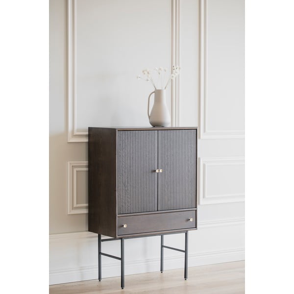 Hnedá komoda s dubovou dýhou Rowico Clearbrook, šírka 79 cm-image-3