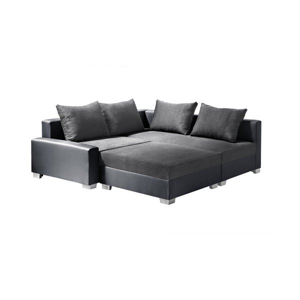 Antracitová rohová pohovka s lôžkom na pravej strane Interieur De Famille Paris Aventure-image-1