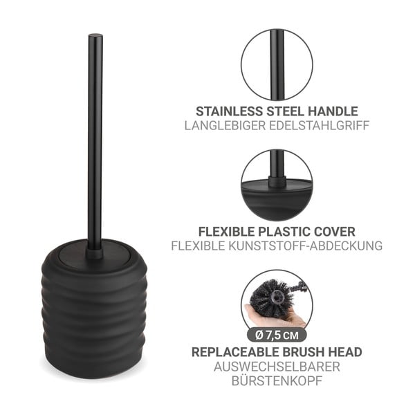 Čierna keramická WC kefa Illana – Wenko-image-2