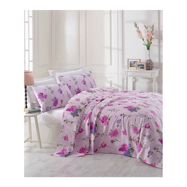 Ľahká prikrývka cez posteľ Lilac, 200 x 235 cm