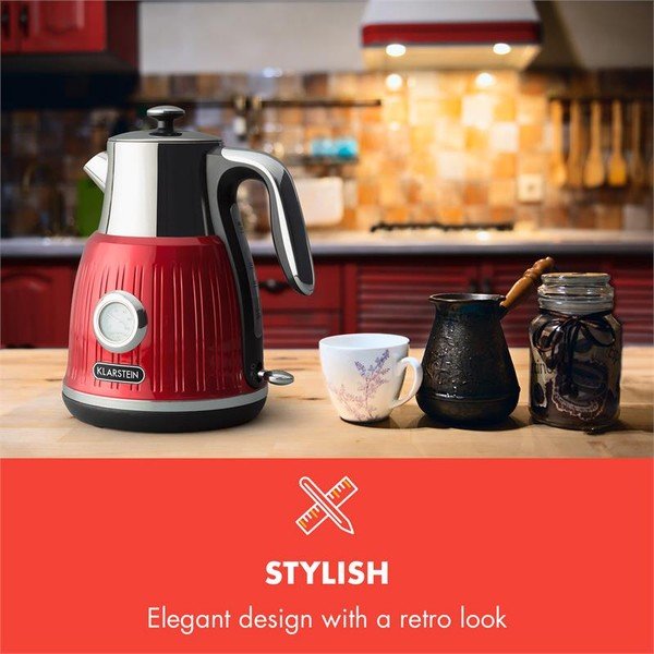 Červená rýchlovarná kanvica Klarstein Cancan-image-1