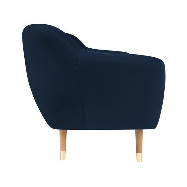 Tmavomodrá zamatová pohovka Mazzini Sofas Benito, 158 cm-image-3