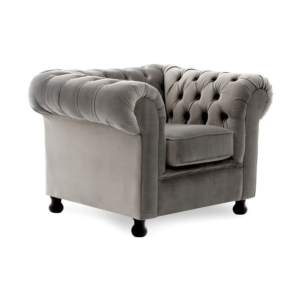 Sivé kreslo Vivonita Chesterfield-image-2