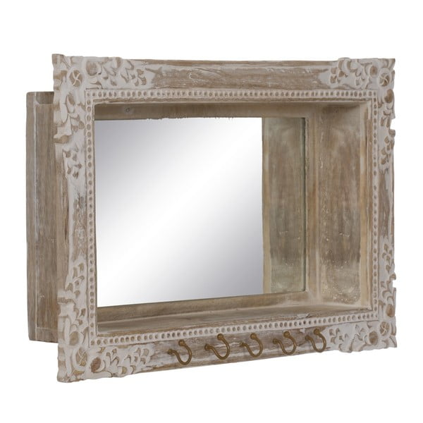 Nástenné zrkadlo s dreveným rámom 61x38 cm – Ixia-image-1