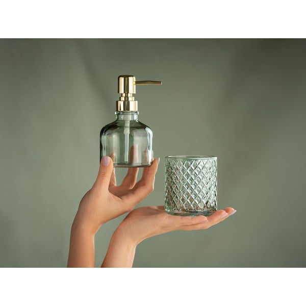 Sklenený téglik na zubné kefky v mentolovej farbe Atessa – Wenko-image-1