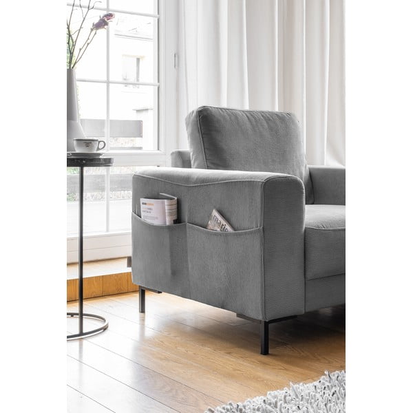 Sivé menčestrové kreslo Lofty Lilly – Miuform-image-3