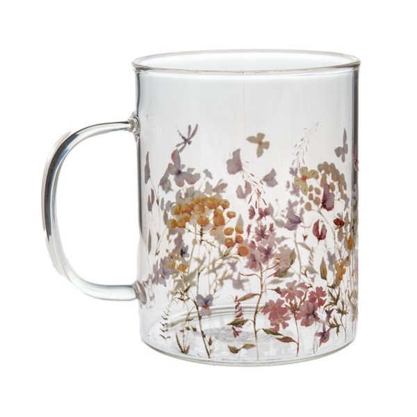 Sklenený hrnček 410 ml Flowers – Dakls