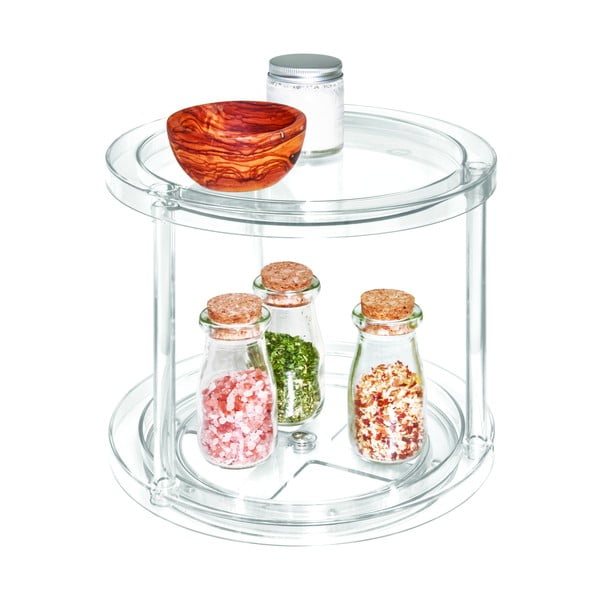 Okrúhly otočný dvojposchodový podstavec na dózy iDesign The Home Edit, ⌀ 24,1 cm-image-2