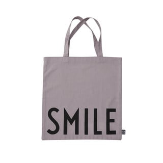 Sivá plátená taška Design Letters Smile