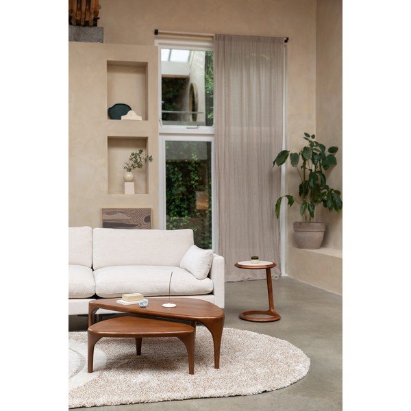 Okrúhly odkladací stolík s doskou z kameňa 41x45 cm Doppio – Zuiver-image-4