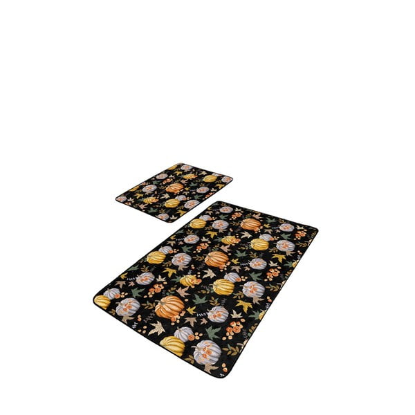 Čierno-oranžové kúpeľňové predložky v súprave 2 ks 60x100 cm – Mila Home