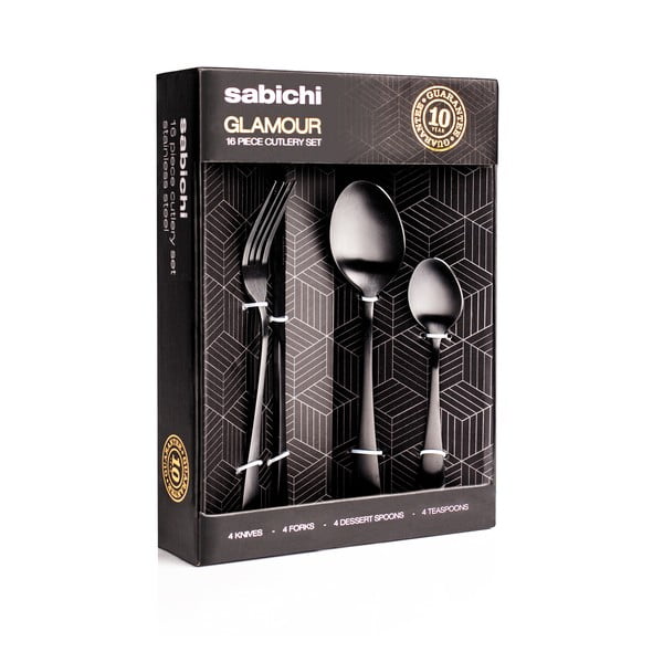 16-dielna súprava príborov v matnej čiernej farbe Sabichi-image-1