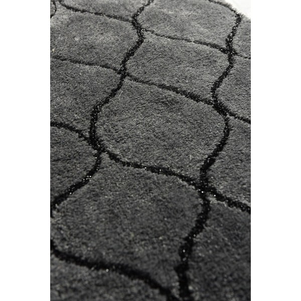 Súprava 2 tmavosivých obdĺžnikových kúpeľňových predložiek Foutastic Wave-image-3