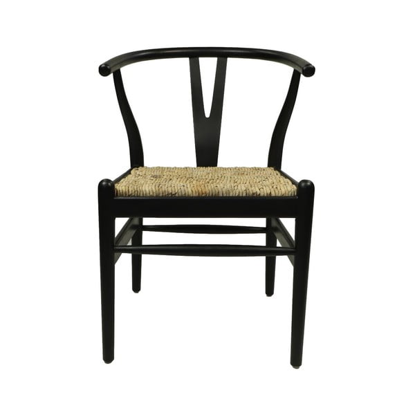 Čierna jedálenská stolička z mahagónového dreva Wishbone - HSM collection