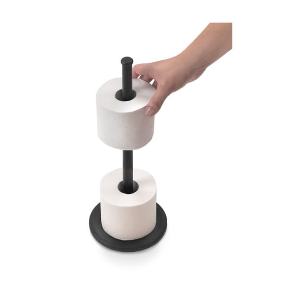 Matne čierny oceľový stojan na toaletný papier Lava – Metaltex-image-2