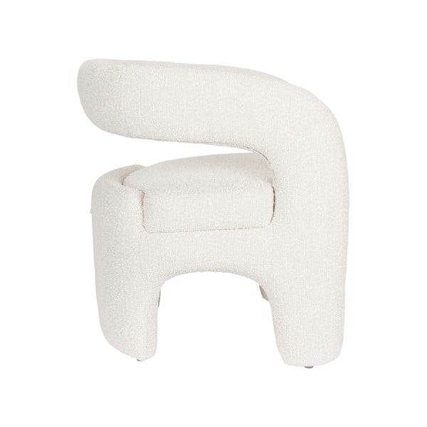 Biele kreslo z textílie buklé Nova – White Label-image-3