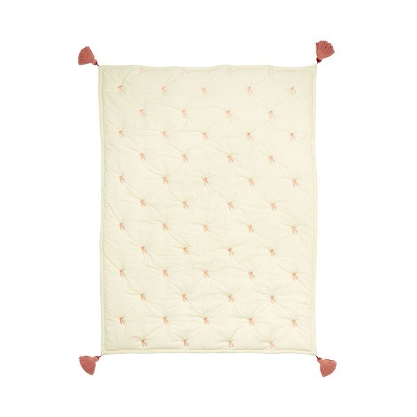 Svetložltá/ružová prešívaná detská deka z Bio bavlny 90x120 cm Bows – Cam Cam Copenhagen-image-3