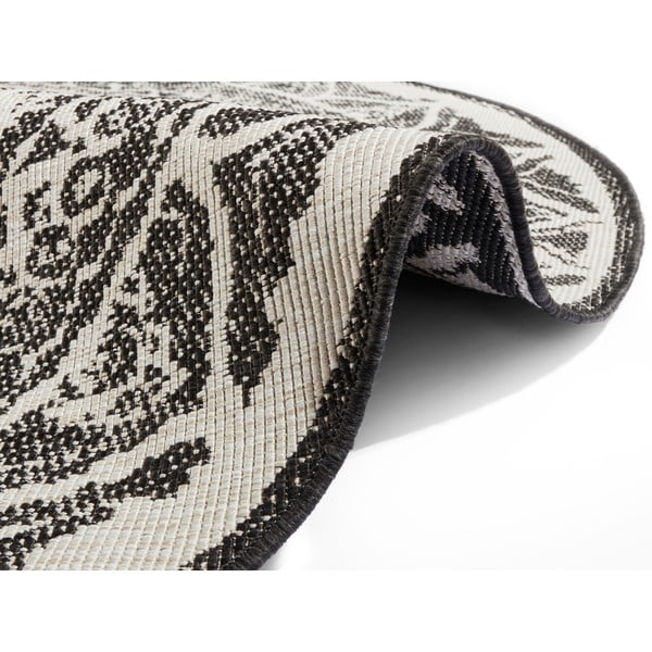 Čierno-krémový vonkajší koberec NORTHRUGS Siruma, ø 200 cm-image-2