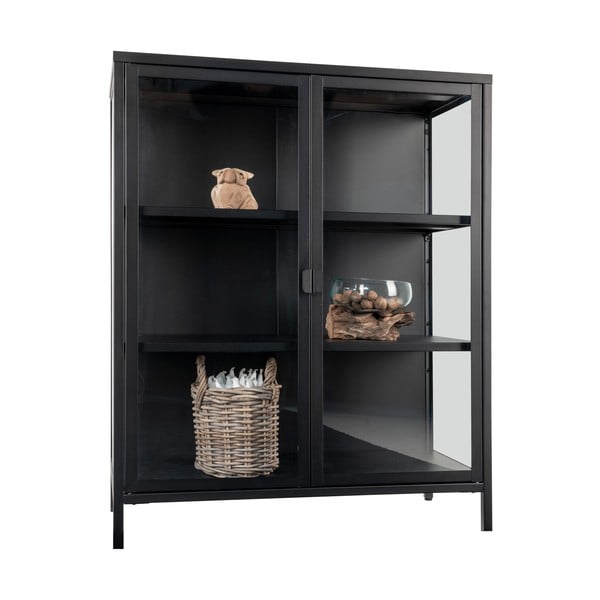 Čierna kovová vitrína 80x101,5 cm Brisbane – House Nordic-image-3