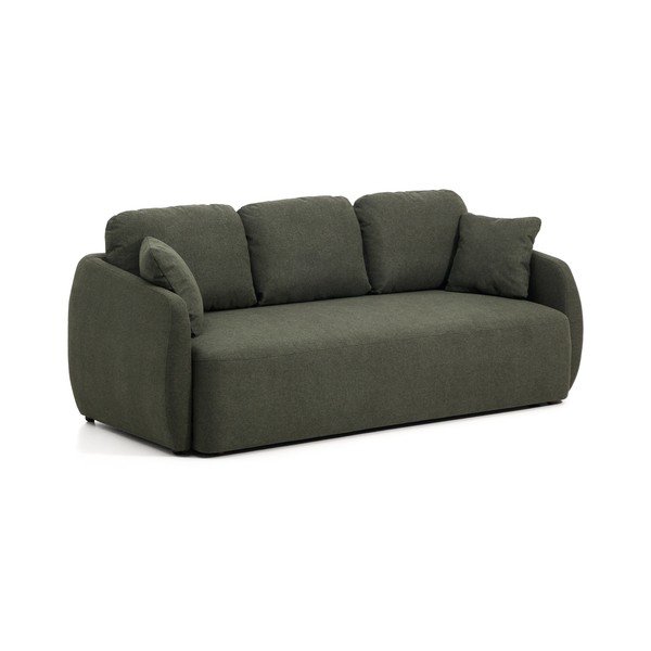 Tmavozelená ženilková rozkladacia pohovka 218 cm Laira – Kave Home-image-2