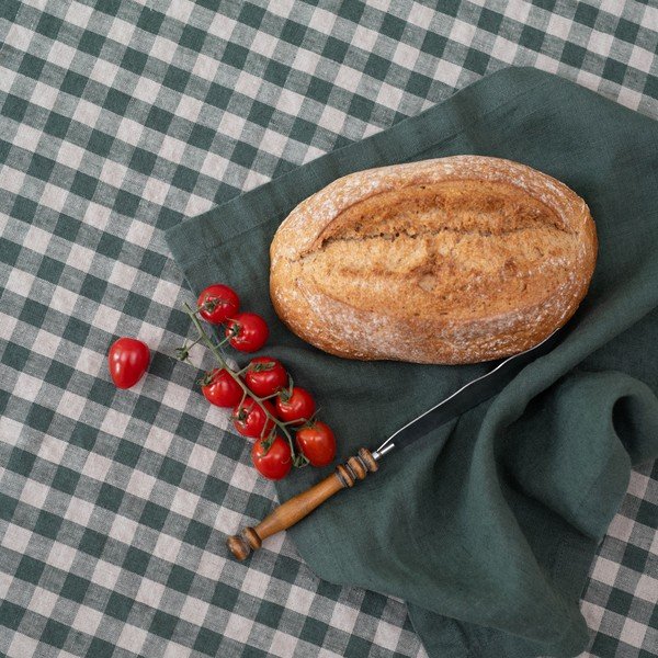 Ľanová utierka 45x65 cm Forest Green Gingham – Linen Tales-image-1