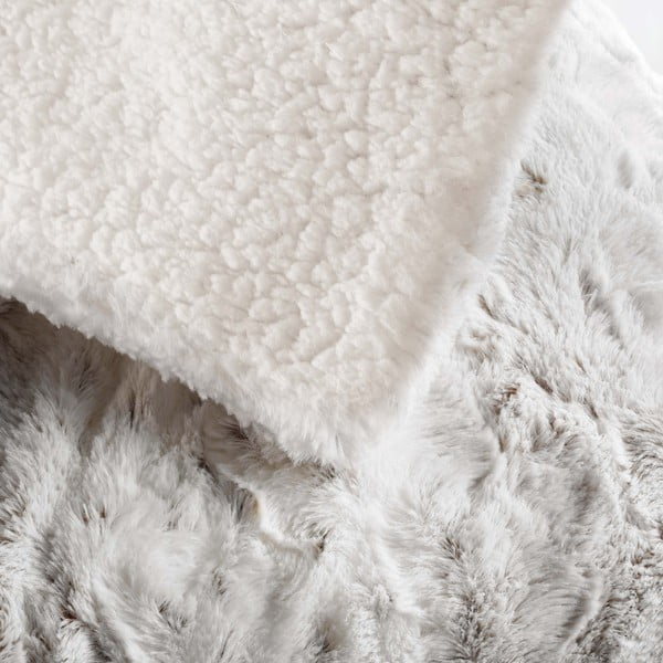 Sivobéžová deka z umelej kožušiny 220x240 cm Alaska – douceur d'intérieur-image-4